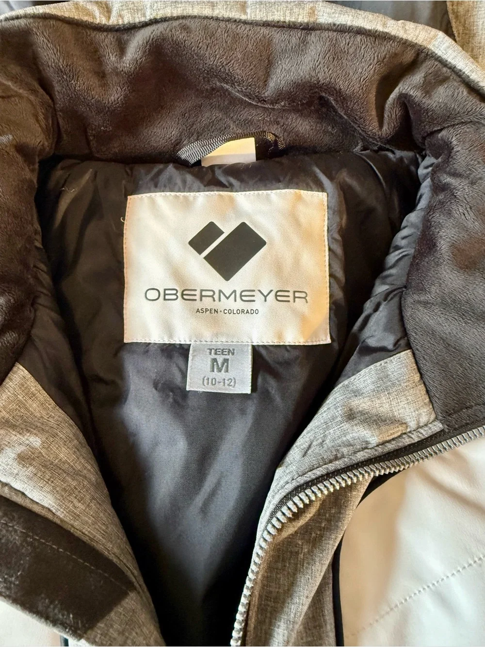 Obermeyer Girls' Rayla Jacket (Style #31064) - Two-Tone Gray Heather & White